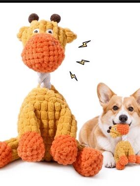 Source Unknown Plush Giraffe Dog Toy - Yellow & Orange